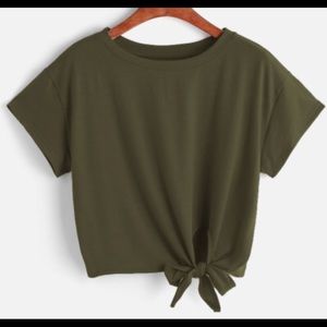 army green crop top